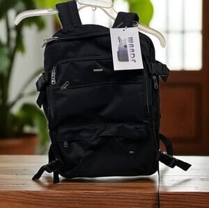 WANDF Black Laptop Backpack & Personal Item Bag 18 x 14 x 8 NEW Travel